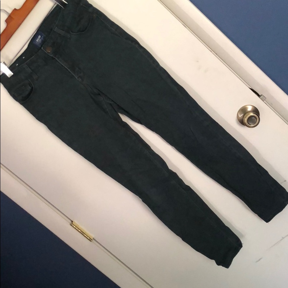 Olive green skinny pants